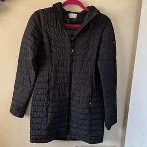 Columbia Black Hooded Coat